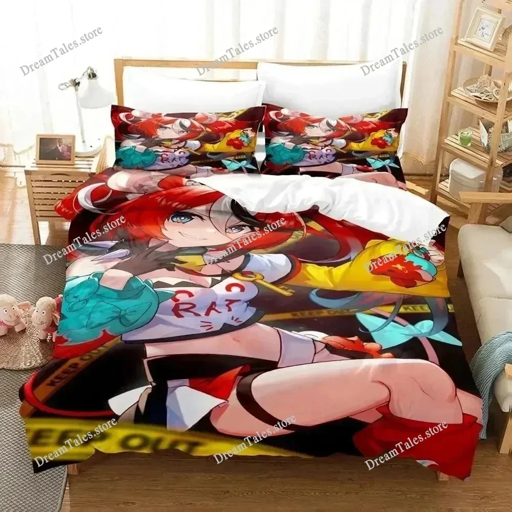 Exquisite 3D Hakos Baelz Wallpaper Print Bedding Set Duvet Cover Comforter Bed Youth Kids Girls Boys Gift Home Textileextile