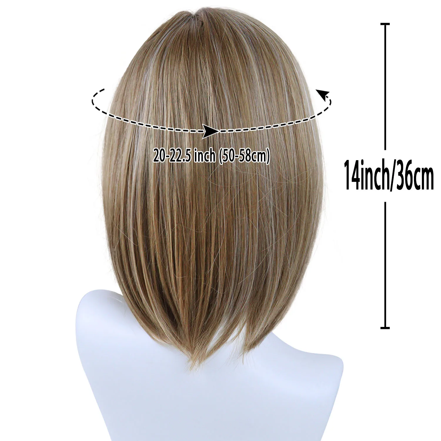 باروكة بنية قصيرة مع غرة، باروكات صناعية مستقيمة للنساء، ناعمة وسهلة الارتداء، شعر مستعار للفتيات للحفلات التنكرية اليومية للهالوين