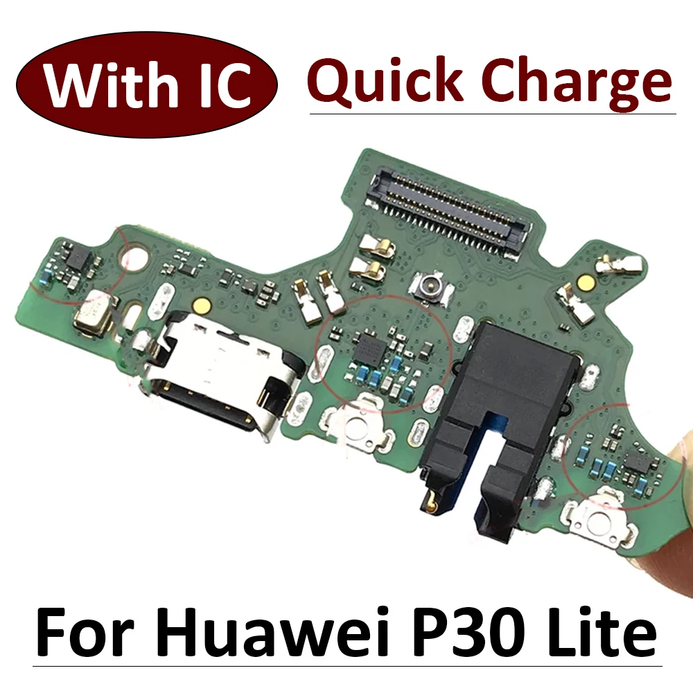 New For Huawei P30 lite Nova 4e Dock Connector Micro USB Charger Charging Port Flex Cable Board With Microphone