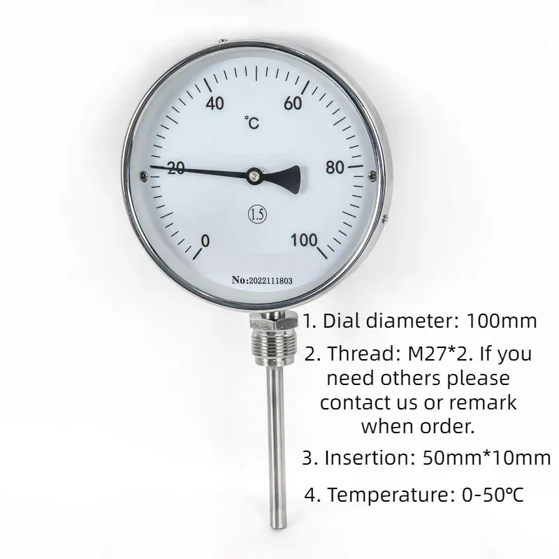 

Pipeline Boiler Temperature Gauge With Controllable Upper And Lower Limits Wssx-411 Electric Contact Bimetallic Thermometer