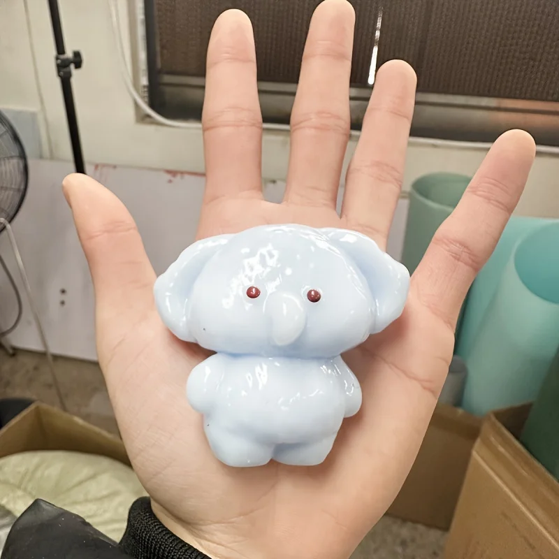 1pc Blue Long-Nosed Elephant Squeeze Toy - Slow Rebound, Ideal for Teens & Adults |   Stress Relieving, Cute Large Elephant Desi
