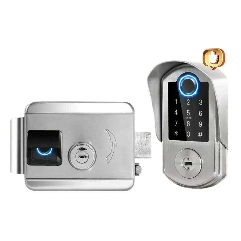 Outdoor waterproof smart door lock, stainless steel outdoor courtyard villa old-fashioned bull head lock