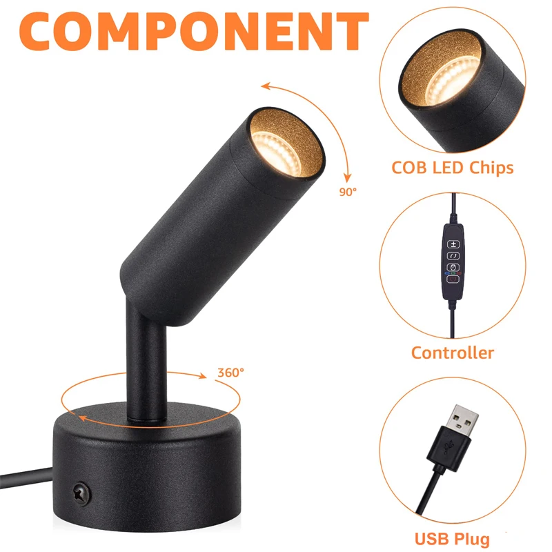 Imagem -05 - Refletor Interno Regulável com Memória para Iluminação de Plantas Parede e Sotaque Led Spot Light 5w 3000k 4000k 5000k Unidades