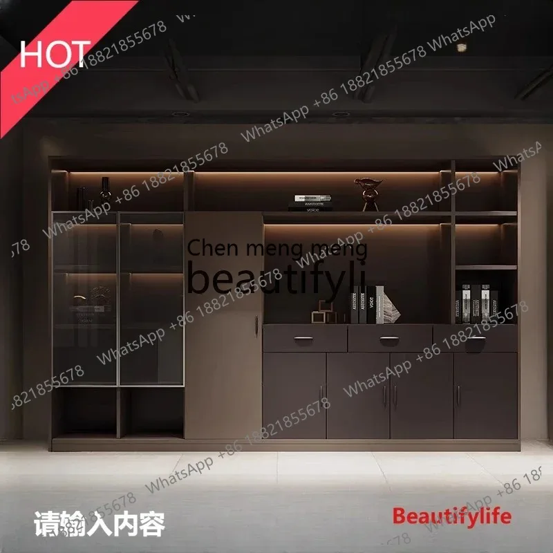 

Office File Document Archive Storage Cabinet with Lock for Boss's Office Wooden Storage Bookcase ss26
