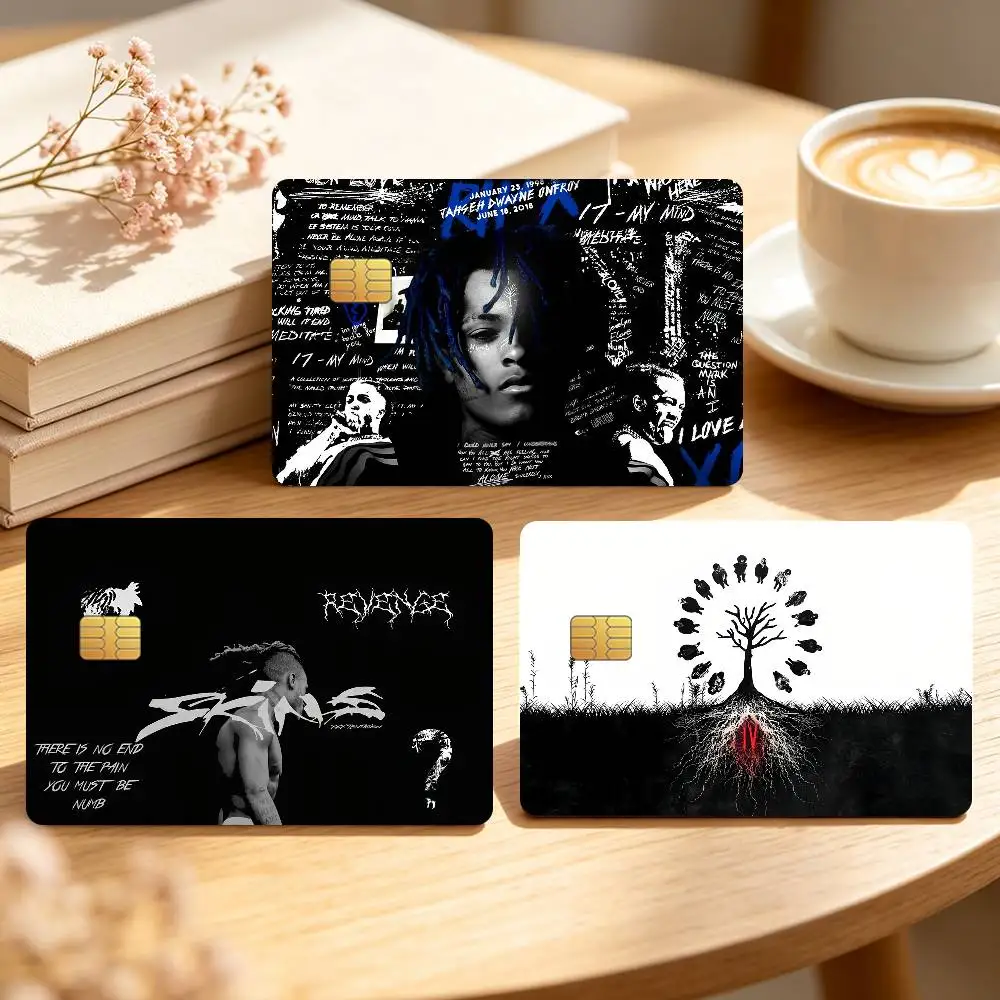 Rapper Music Credit Card Skin Stickers For Bank Bus Metro X-XXXTentacions-S 17 Cards Waterproof Anti-Scratch Gift 4PCS