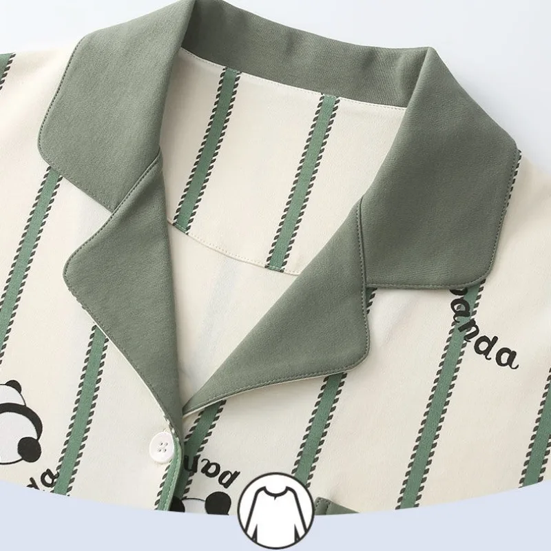 100% Pure Cotton Women Pajamas Outfit Ladies Autumn Long Sleeve Outdoor Wear Loungewear Spring Casual Comfortable Sleepwear Set