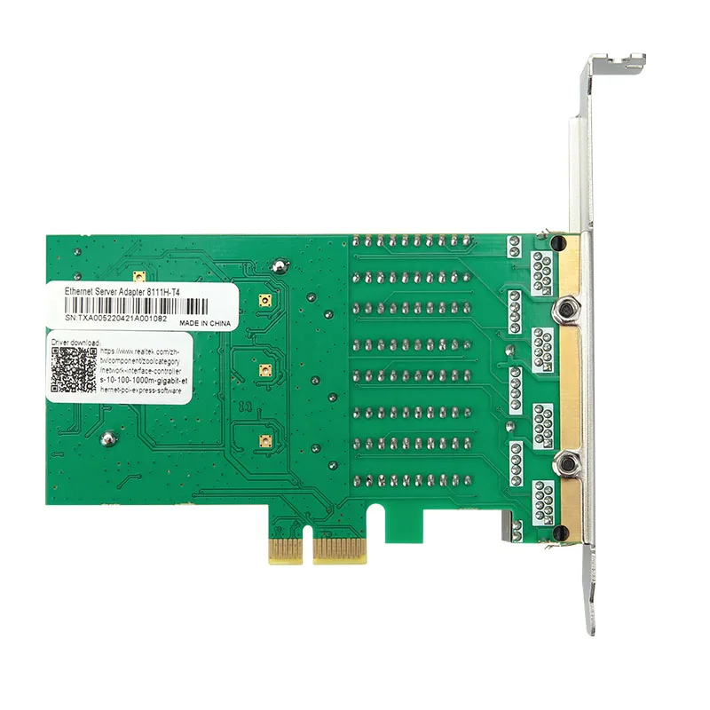 Imagem -03 - Pci Express x1 para Quad Portas Placa de Rede Portas Rj45 Nic Rtl8111h Chip 10 Mbps 100 Mbps 1000mbps Gigabit Ethernet Lan para pc Desktop