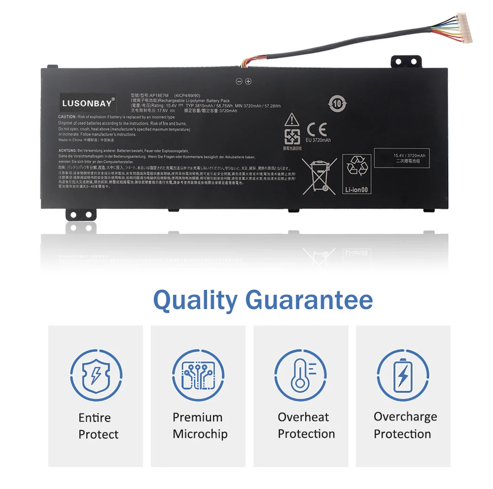 LUSONBAY AP18E7M Laptop Battery for Acer Nitro 5 AN515-54 AN515-55 AN517-51 7 AN715-51 Aspire 7 A715-74 A715-74G Series AP18E8M