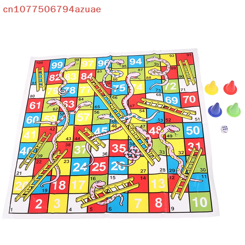 Foldable Chessboard 3D Snake Ladder Educational Kids Children Toys Family Interesting Board Game GiftsUniversal Box