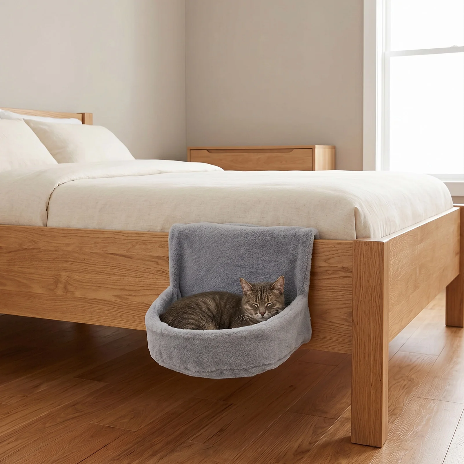 Soft Flannel Hanging Cat Bed Warm Suspended Hammock Nest Multi-scene Use For Radiator Balcony Railing Indoor Pet Rest Bed