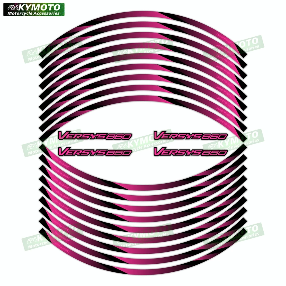 Reflective motorcycle wheel decals waterproof wheel wraps rim stripes 17-inch fairing modification for VERSYS650 VERSYS 650 6