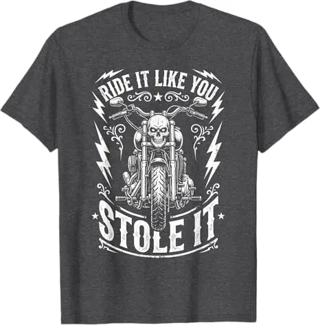 Ride Like You Stole It Biker Lustiges Vater-T-Shirt für Motorradliebhaber Y2k Motorrad-Grafik Herrenkleidung Vintage Spruch T-Shirt – Detail 12