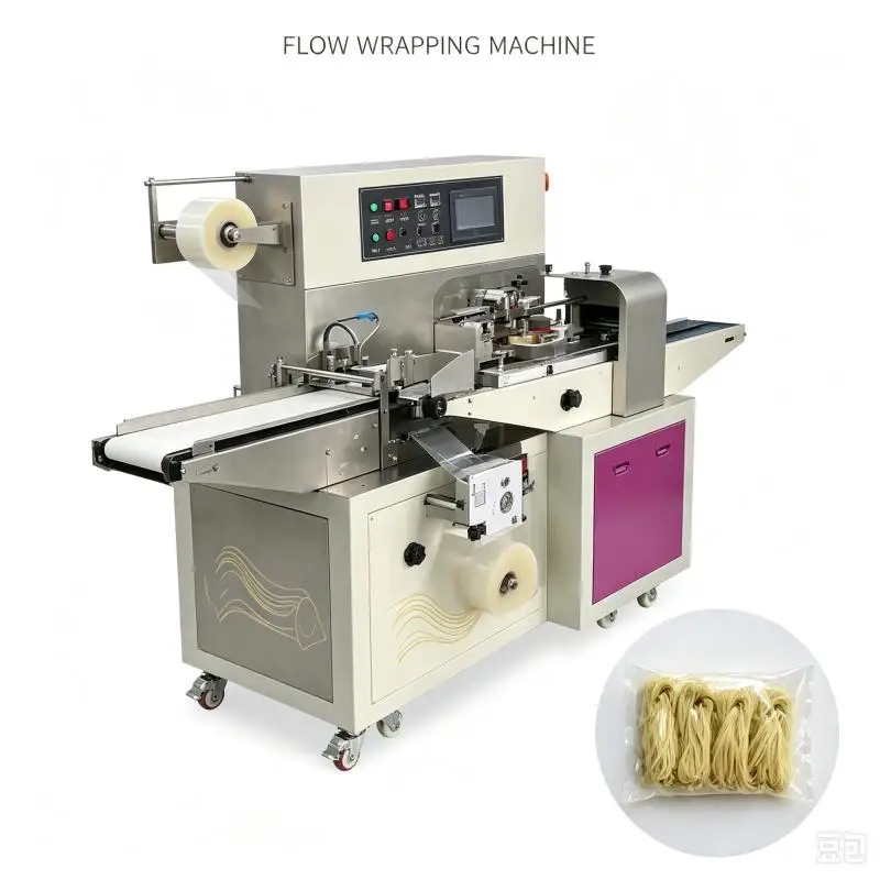 Customized Pillow Packaging Machine Automatic Flow Wrapper Packing Equipment High Efficiency Plastic Film Sealing System