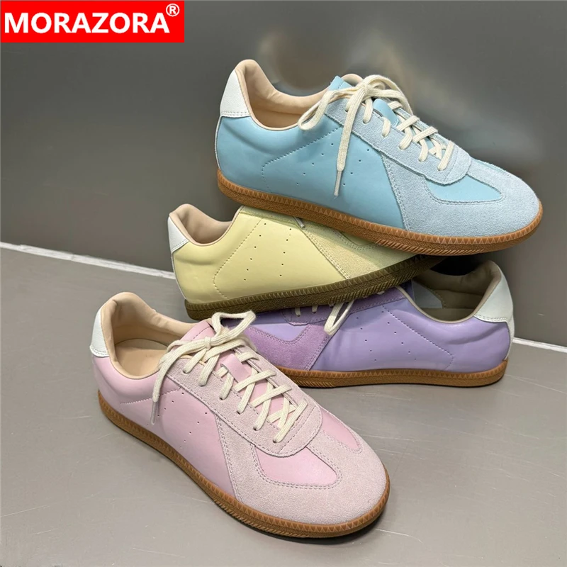 

Женские кроссовки MORAZORA из замши, 10 цветов, на шнуровке, разноцветные, повседневные, синие, розовые, на плоской подошве