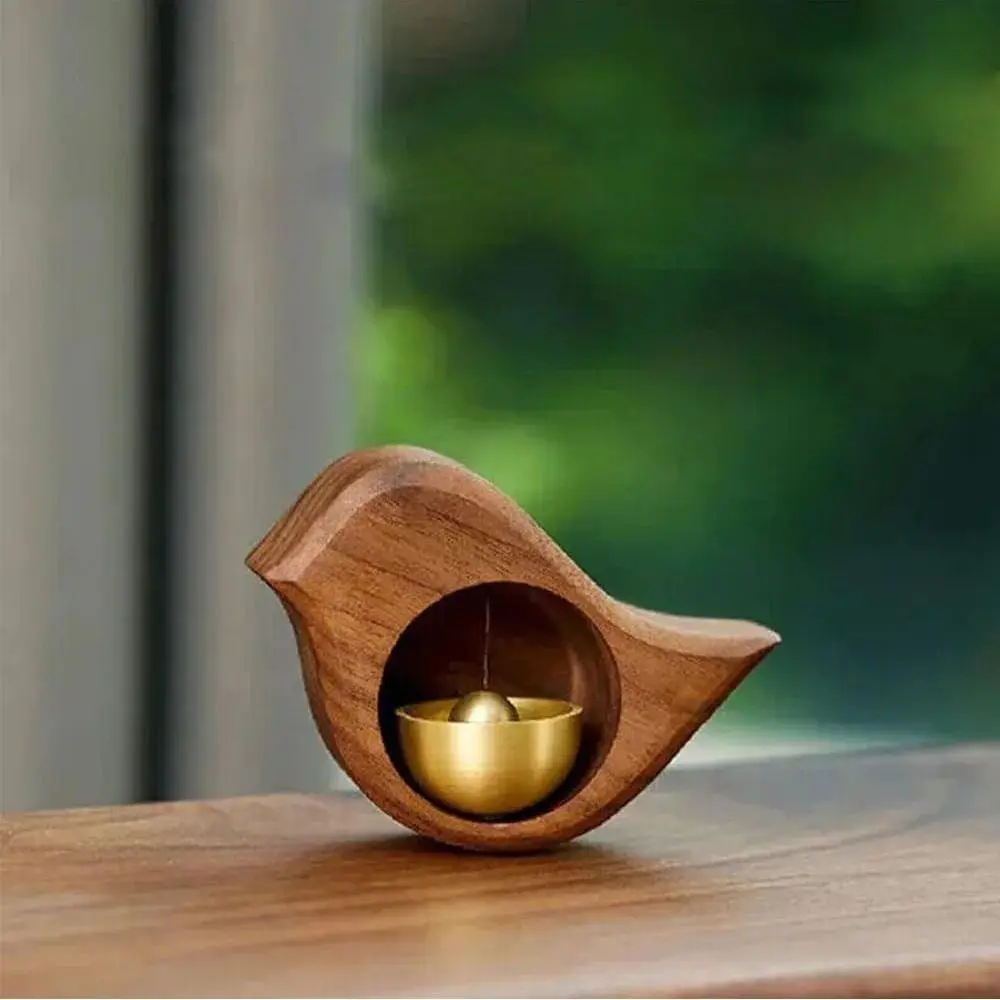 Wooden Doorbell Chime Magnetic Wooden Doorbell Wind Chime Wireless Doorbell Entrance Door Bell Decorative Wind Bell for Home