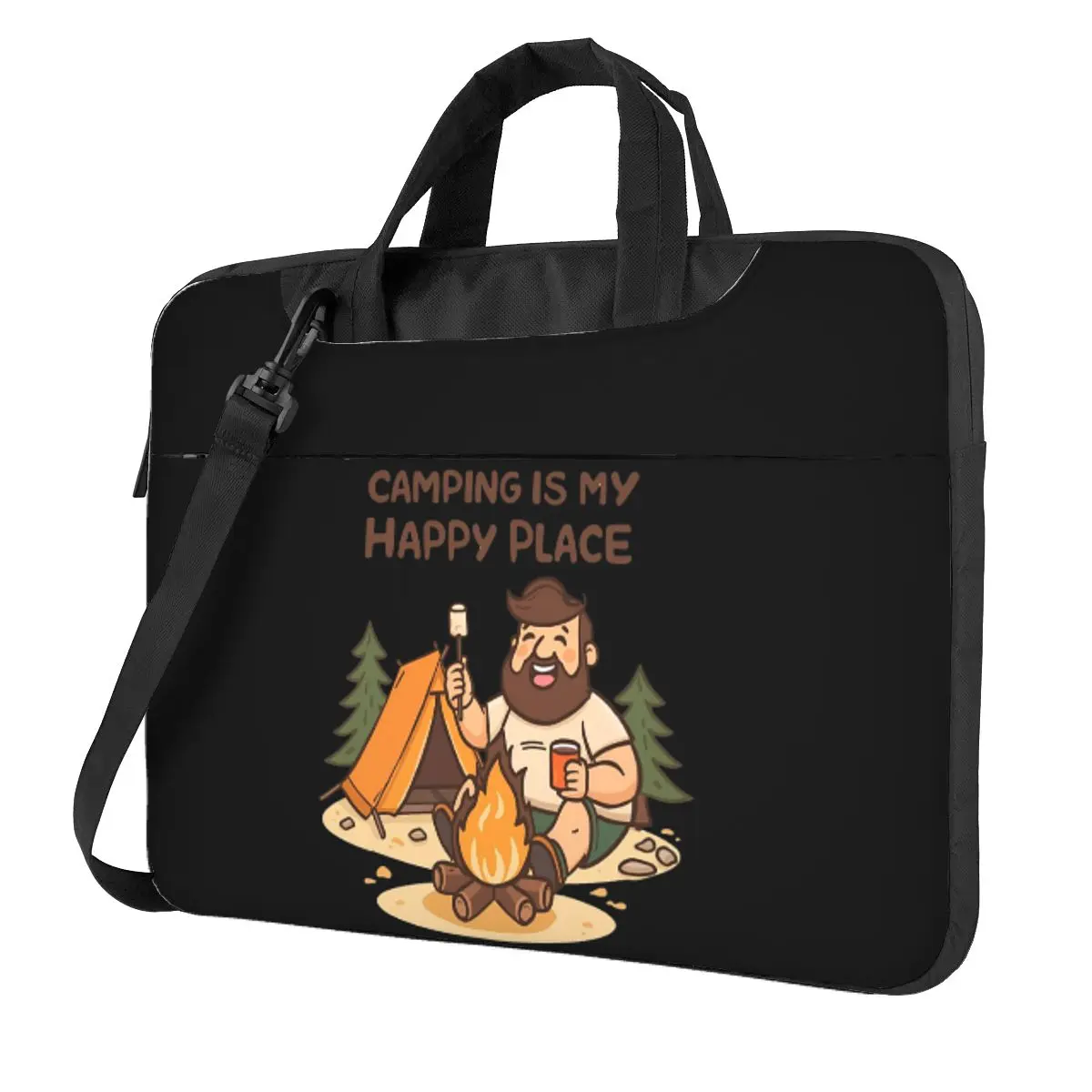 

Camping Is My Happy Place Happy Camper Dad Crossbody Laptop Bag Case Computer Bag Resistant Protective Notebook Pouch for Lenovo