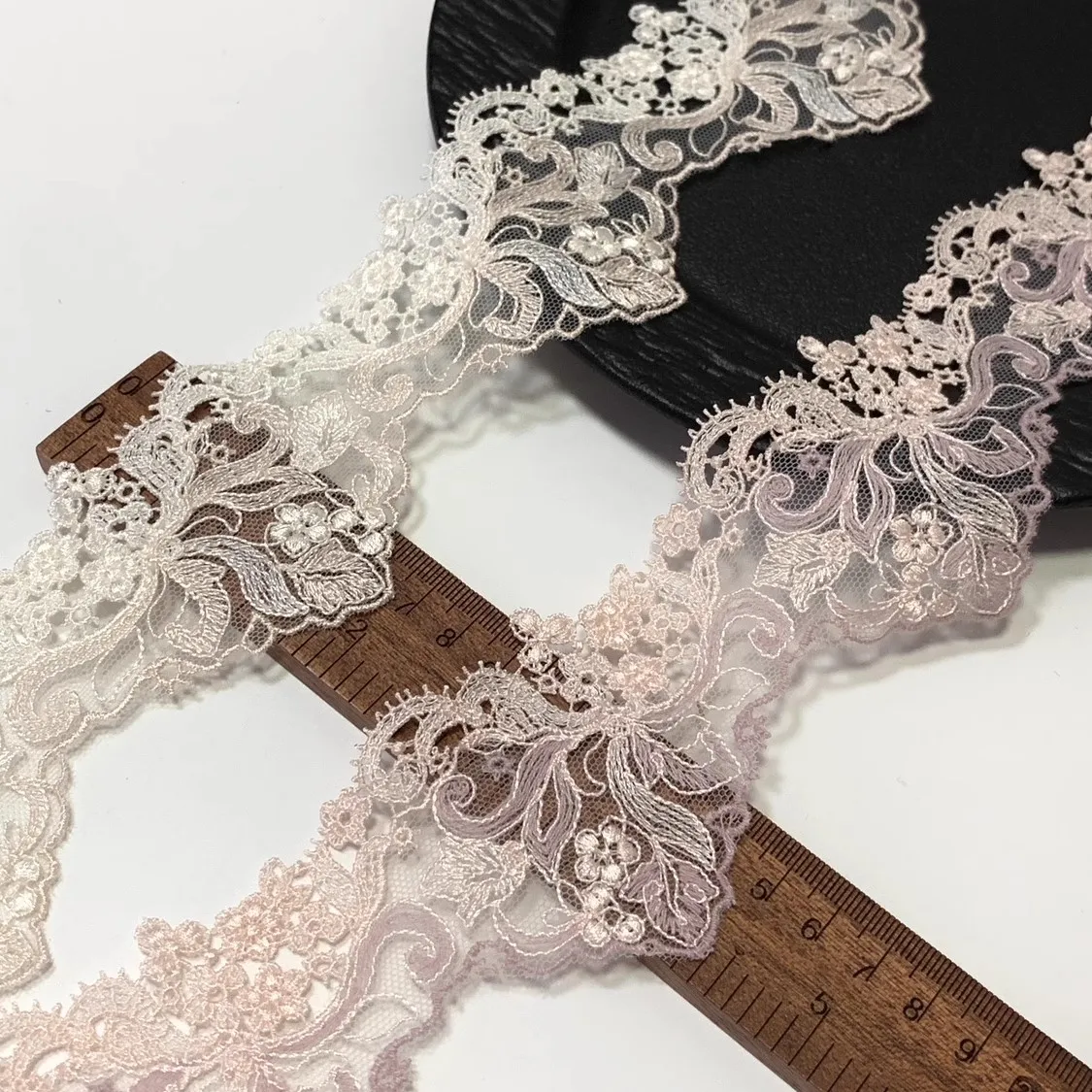 15Yards 6cm Width Shiny Beige，Pink Embroidery Flower Venise Diy Venice Lace Clothing Accessories Of Various Garment,Bra.Skirt