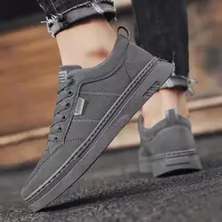 Men Casual PU Leather Shoes Trend Men's Board Shoes Wild Mens Flats Shoe Waterproof Non-slip Skateboard Shoe Male Footwear2023