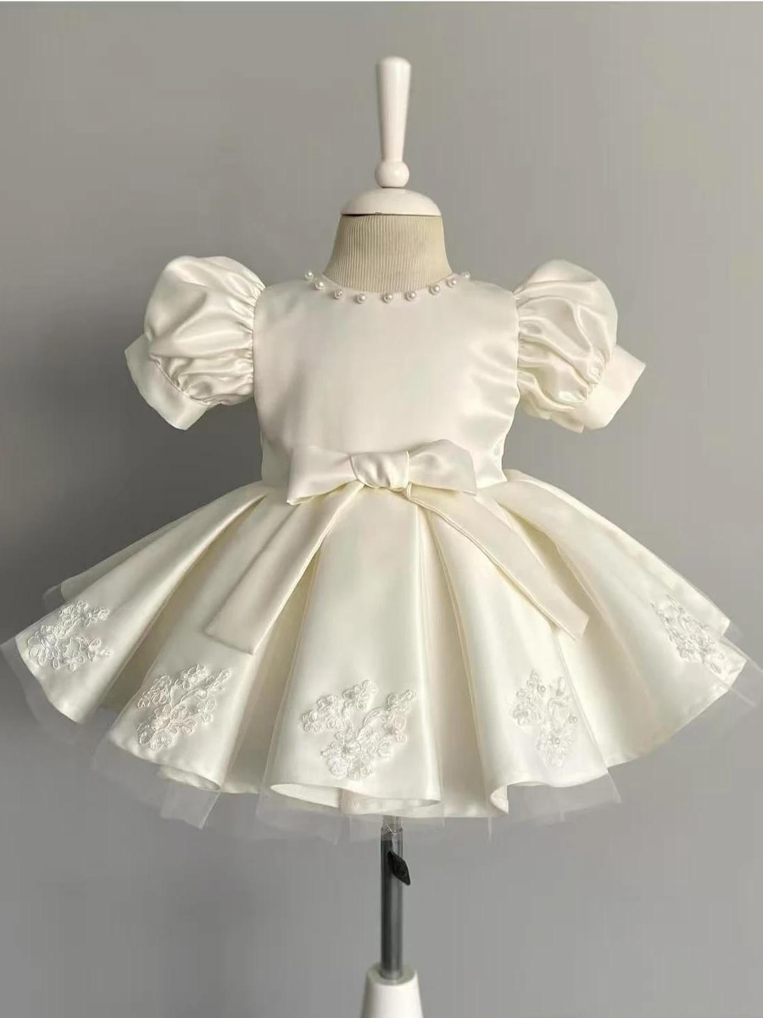 

0-12Y Baby Girl Summer White Exquisite Turkish Vintage Lolita Princess Ball Gown Dress for Birthday Holiday Eid Photography B110