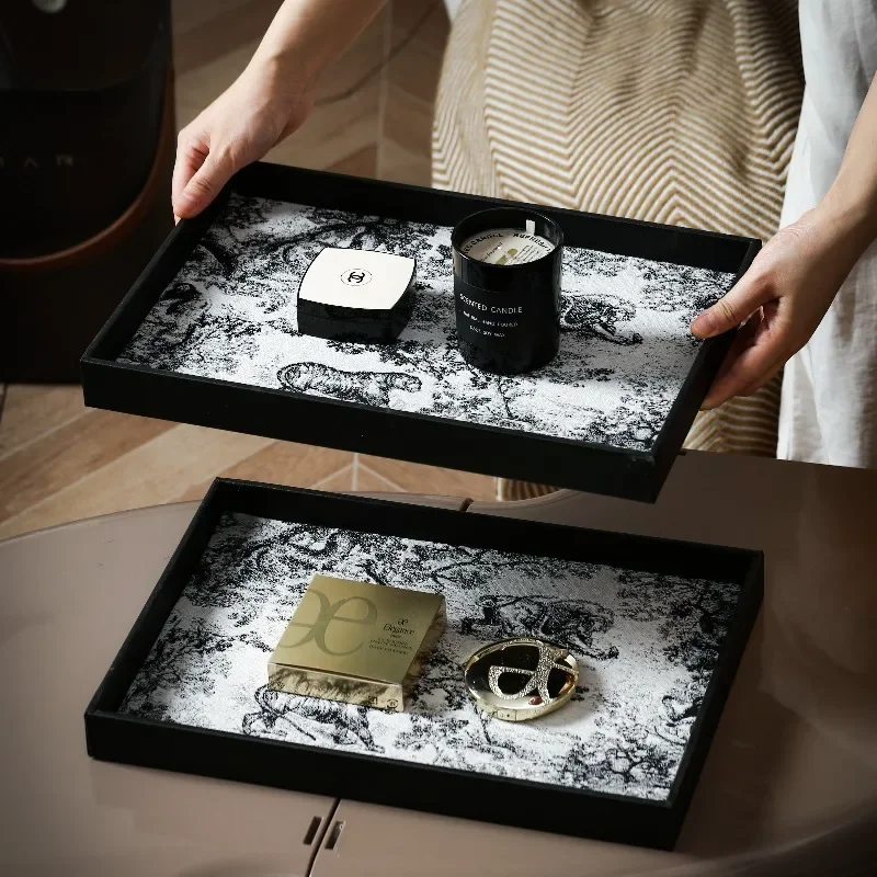 AhunderJiaz Luxury Leather Fragrance Tray - Premium Desktop Organizer for Perfume, Jewelry, Keys | Vanity, Entryway, Home Decor