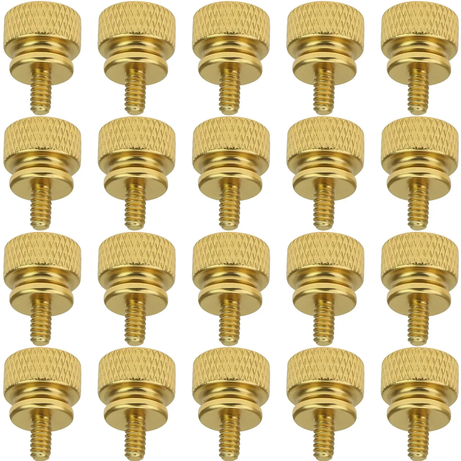 2~1000 Stück 6 # -32 * 6,5 mm goldfarbene Rändelschrauben aus eloxiertem Aluminium für Computergehäuse/Abdeckung/Netzteil/Festplatten