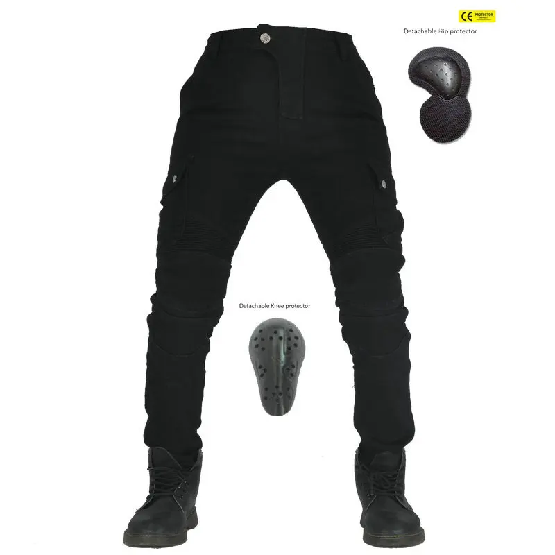 Women's Durable Motorcycle Kevlar Jeans Safe Motorcycle Jean CE Armor Denim Kevlar Pants Rider Pants Black Jeans Cargo Pants