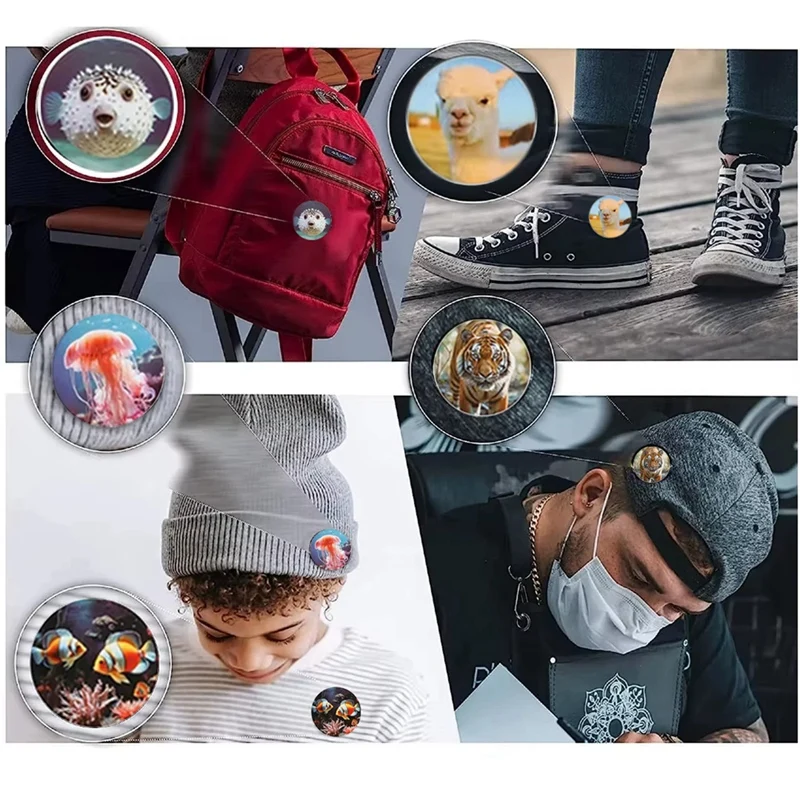 Simple Badges Button Maker Machine Button Part , DIY Pin Badge Button Press Machine 48Pcs Button Parts