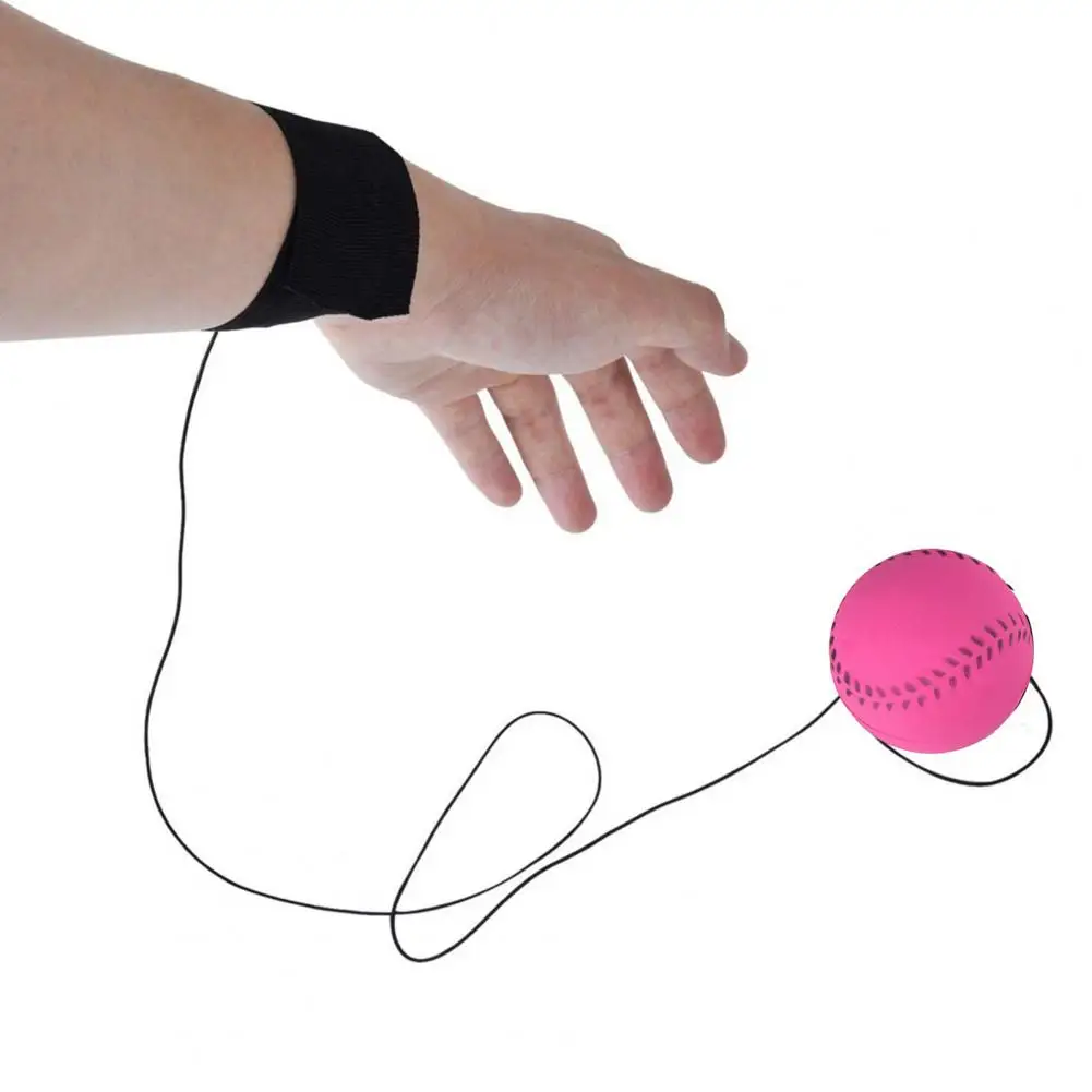 Wrist Return Ball Lightweight Wrist Band Ball Simple Operation Basketball Shape Sport Ball with Wrist Strap Entertainment