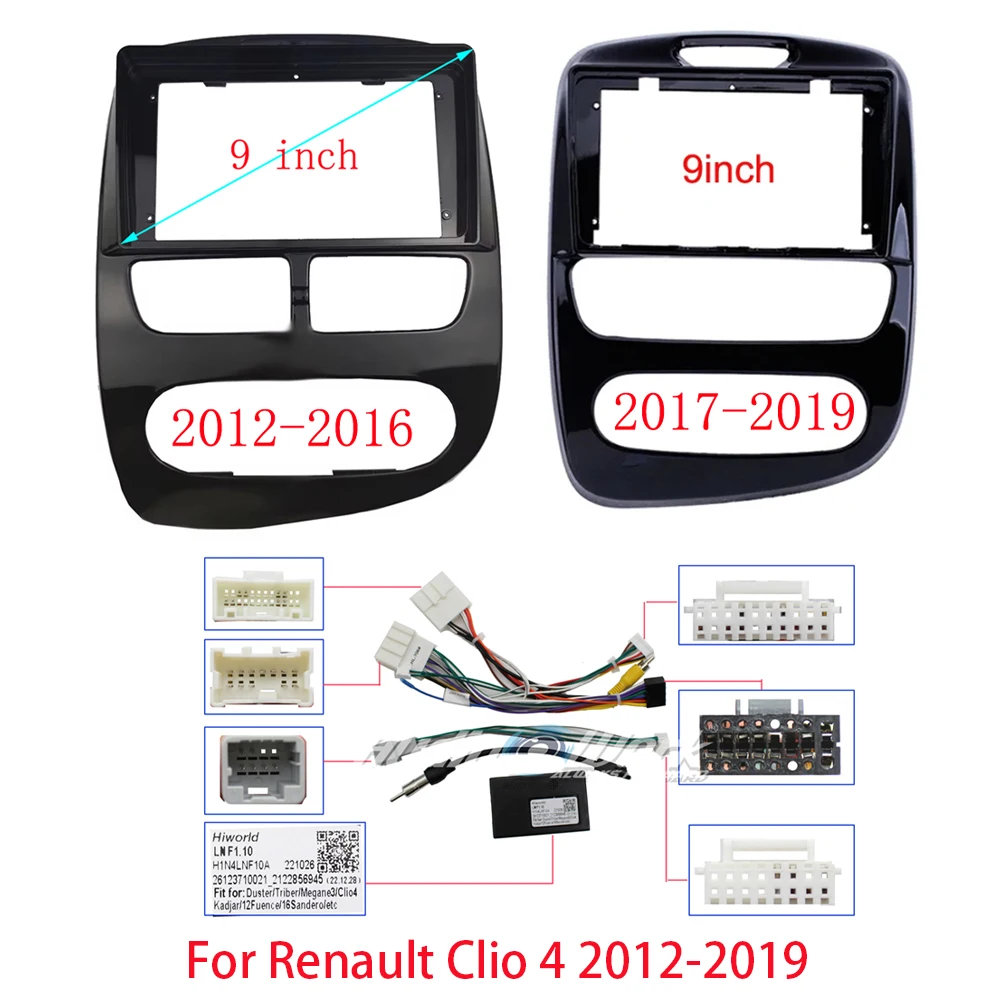 9 Inch Car Frame Fascia Adapter For Renault Clio 4 2012-2019 Canbus Box Decoder Android Radio Audio Dash Fitting Panel Kit