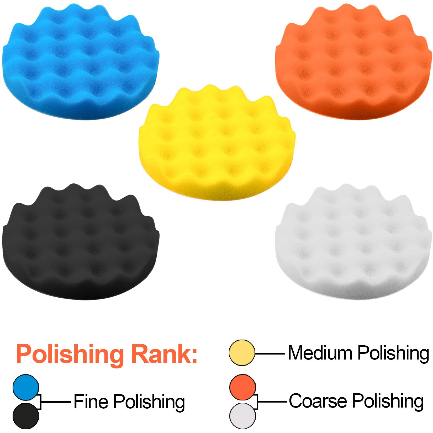 5Pcs Buffing Polishing Pads 6 Inch Backing Plate Compound Sponge Cutting Pad 150mm for Car Buffer Polisher Compounding Waxing