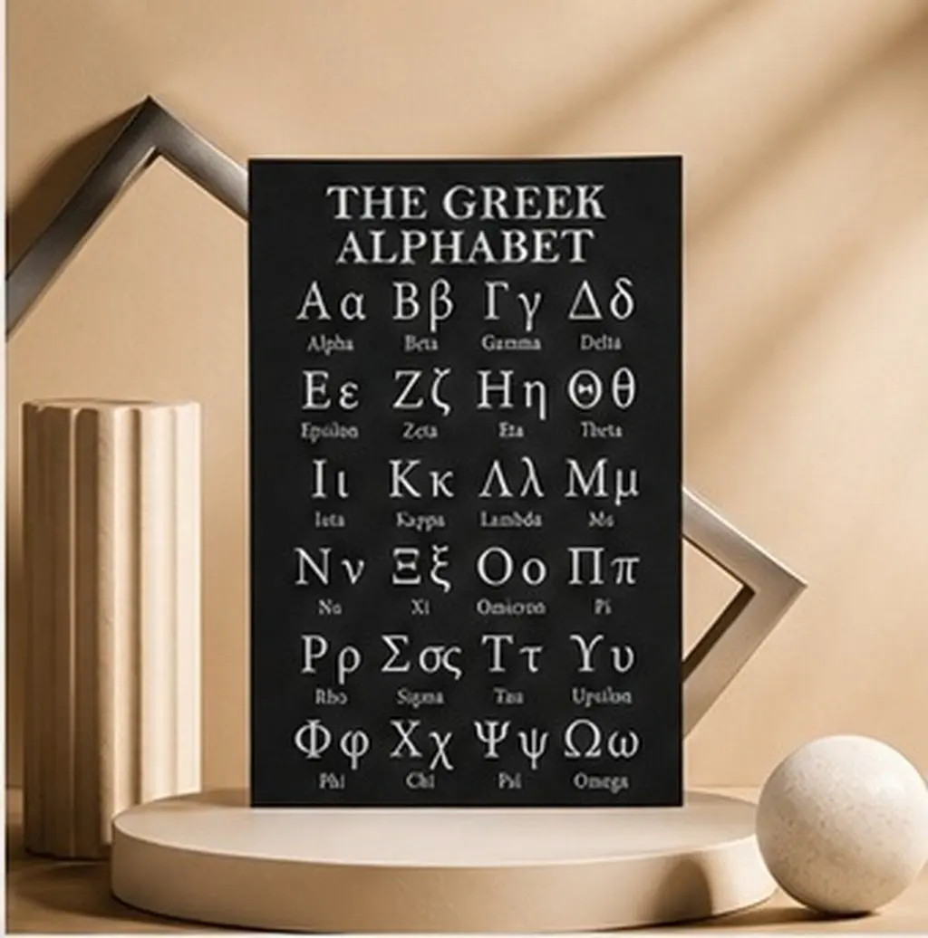 Greek Letter Poster Large Size Wall Decoration for Classroom Study Room Home Office Alphabet Print Popular Wall Art