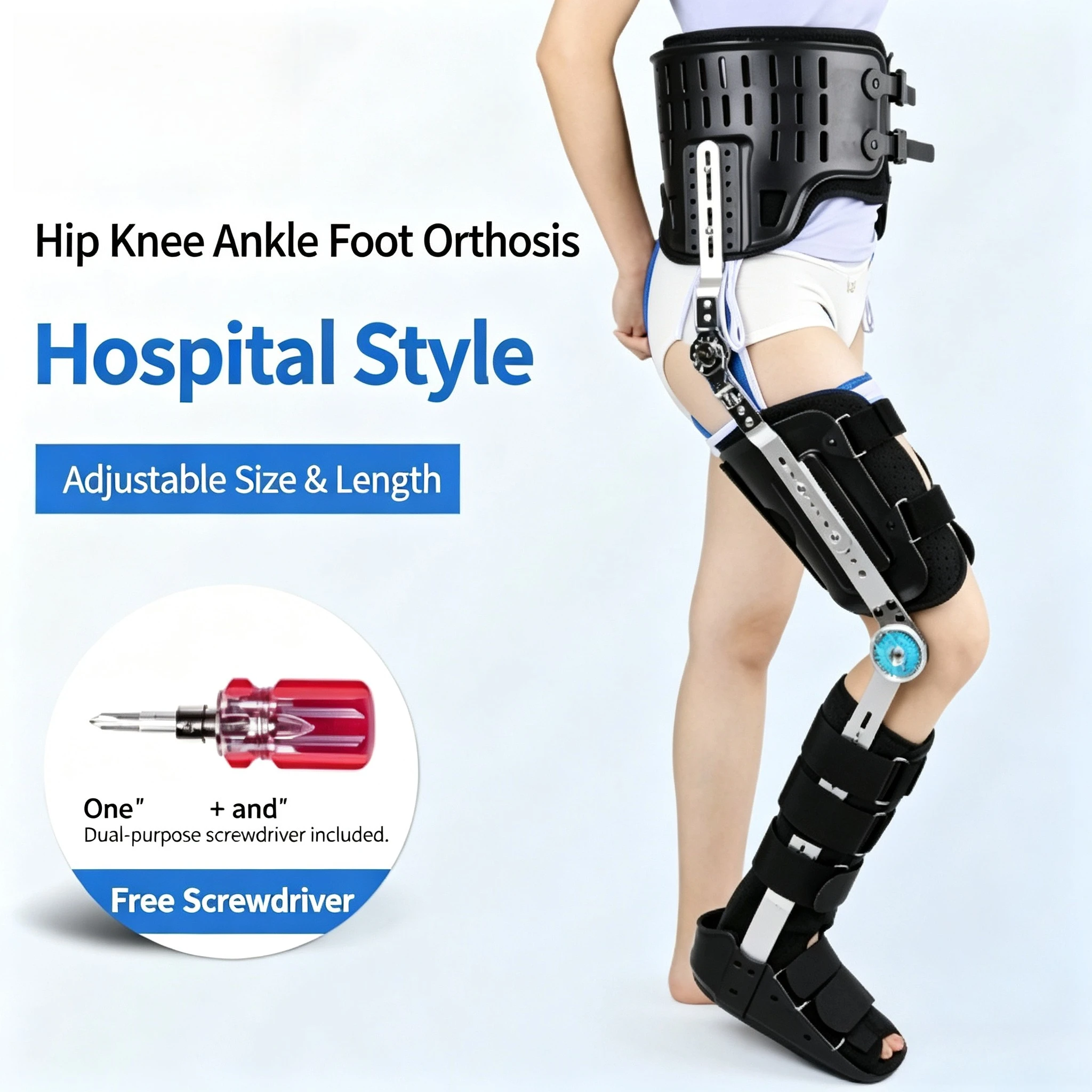 Bilateral Adjustable Hkafo Brace Hip Knee Ankle Foot Brace Orthosis Hinged Hkafo Orsitis Brace
