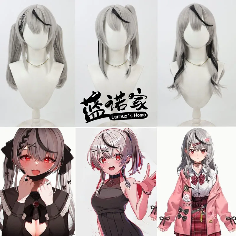 

NIJISANJI Virtual YouTube Sakamata Chloe Cos Cosplay Wig Halloween Carnival Party Prop Synthetic Hair Heat Resistant Fiber