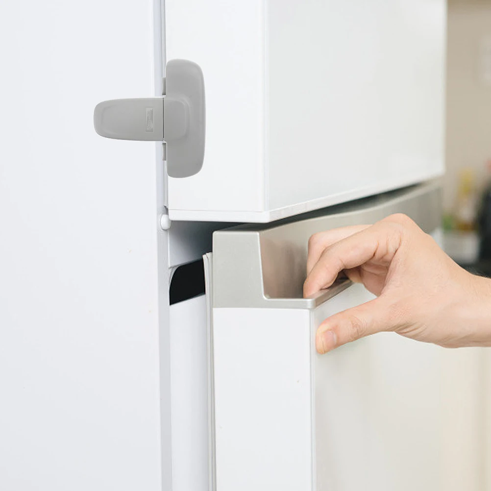 

2 Pcs Refrigerator Lock s Freezer Latch Cabinet Door Security Anti Pinch Plastic