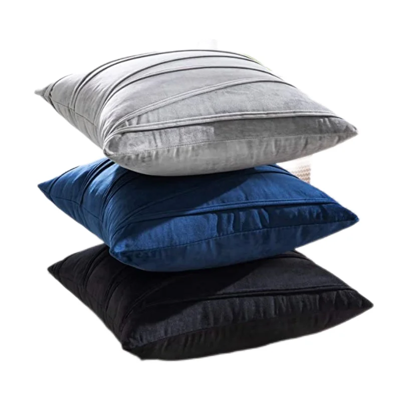 Inyahome Velvet Cushion Cover Pillowcase Solid Color Pillow Case Cojines Decor Sofa Throw Pillows Room Pillow Cover Decorative