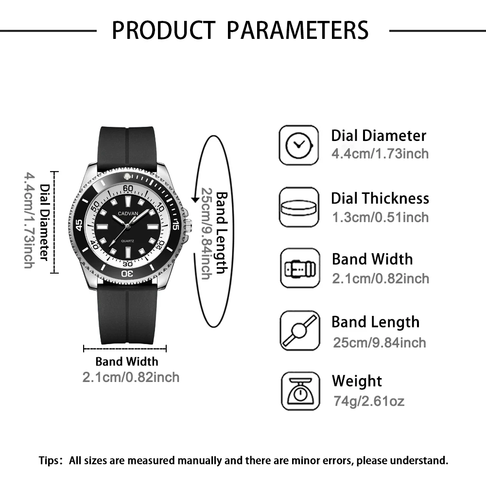 1 piece men's casual sports silicone strap pointer quartz watch men's timer - daily wear holiday gift