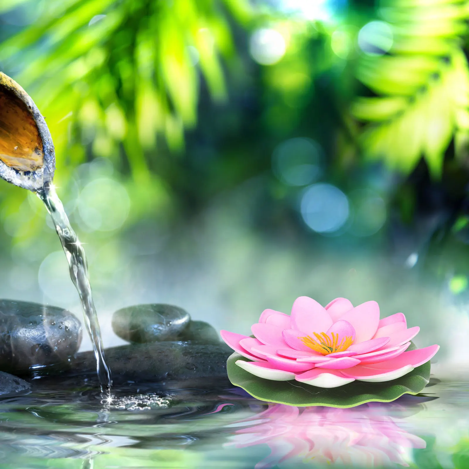 

6 Pcs Simulated Lotus Leaf Simulation Pond Plants Fake Flowers Floating Decoration Artificial Water Lilies Lily Home