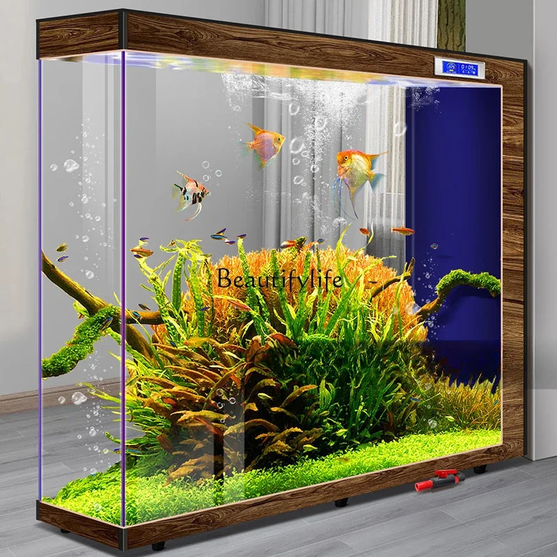 

Screen Fish Tank Living Room Light Luxury Partition Floor Medium and Large Ecological Free Change Aquarium