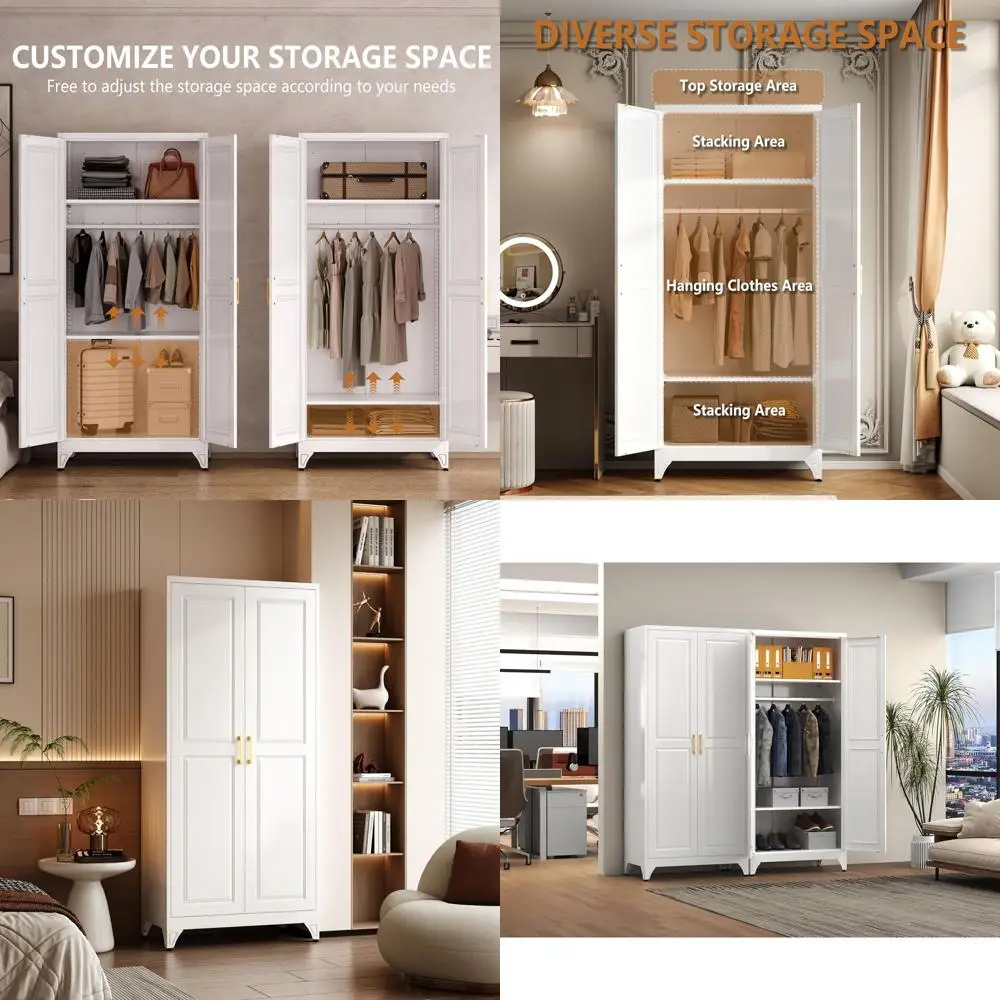 Metal Armoire Wardr…