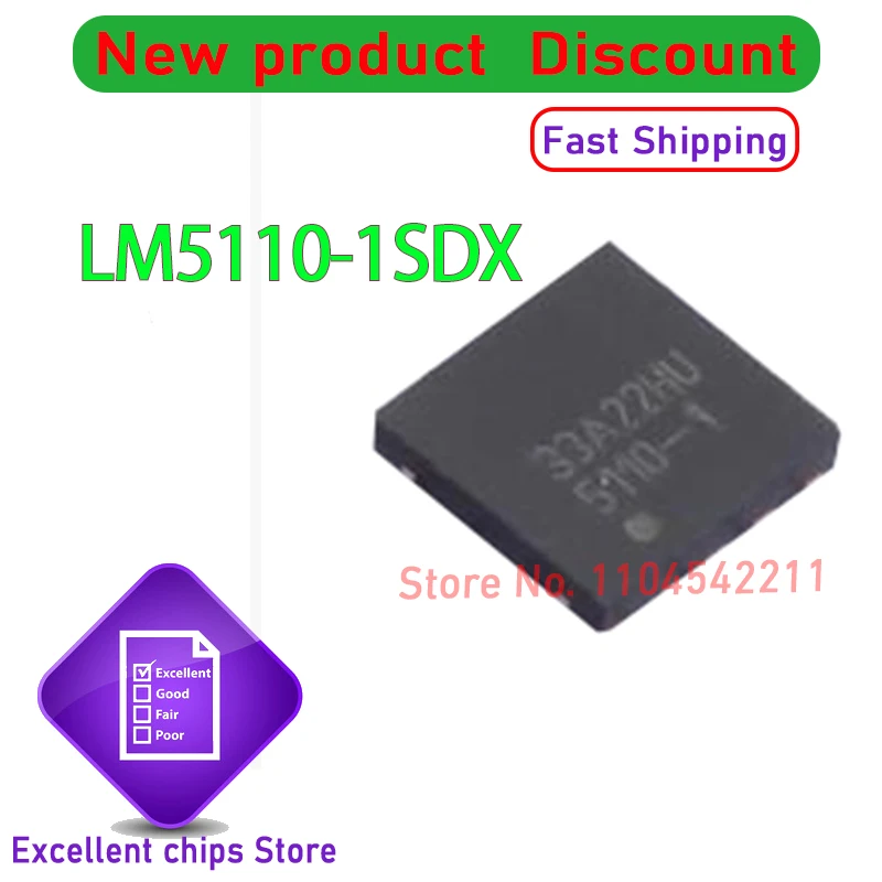 100% New original LM5110-1SDX/NOPB LM5110-1SDX LM5110-1SD screen printing: 5110-1 package: WSON10 gate driver chip 1~30PCS