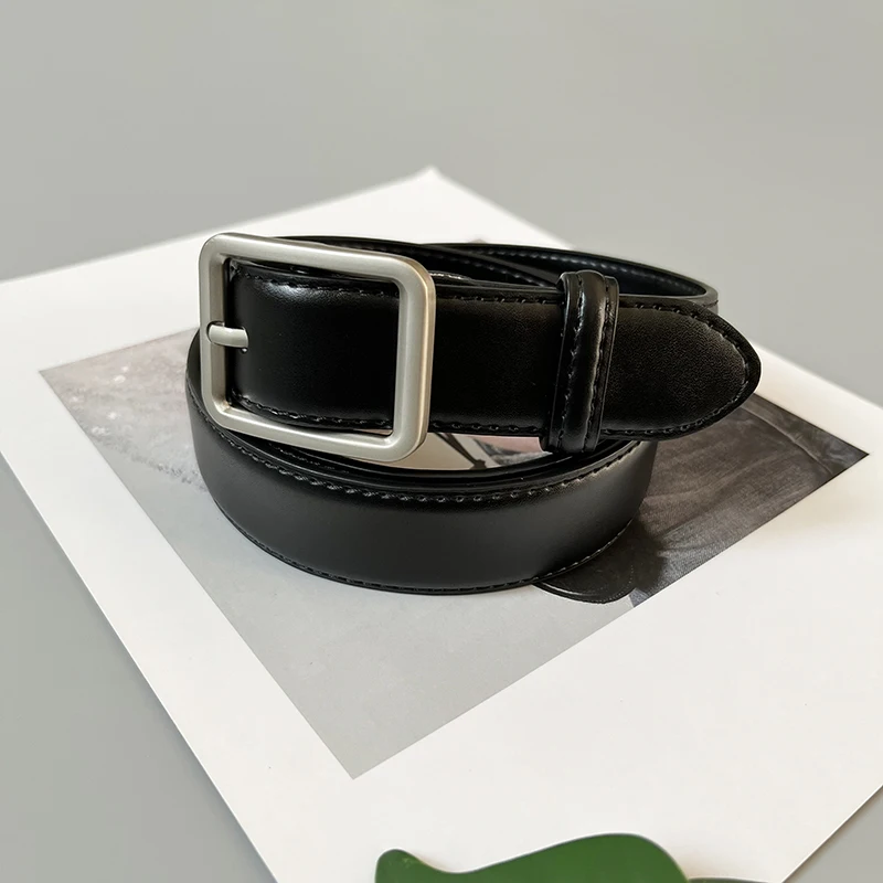 Women's Runway Fashion Black Genuine Leather Cummerbunds Female Dress Corsets Waistband Belts Decoration Narrow Belt TB622