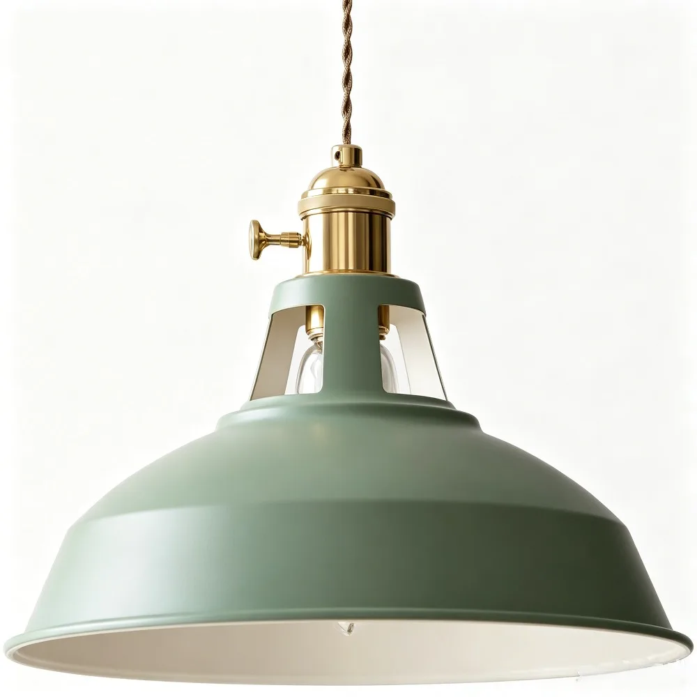 Pendant Lights Retro Industrial Green Restaurant Kitchen Home Ceiling Lamps Vintage Hanging Lights Lampshade Decorative Lamps