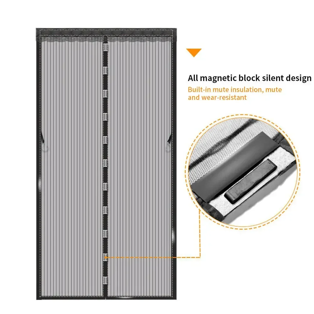 Robuster Magnetischer Fliegengitter-Türvorhang, Insektenschutz, Freihändige Nutzung, Geräuscharme Getönte Türvorhänge für Schlafzimmer-Belüftung – Detail 6