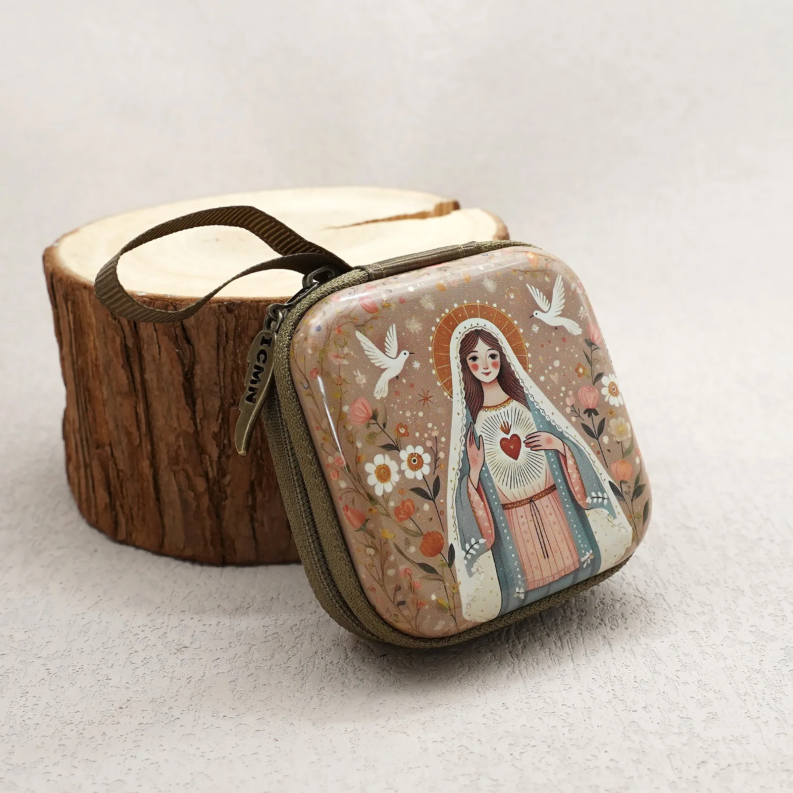 Regalo de Jesús, caja pequeña de cuentas de oración, caja de Rosario, regalo compacto de la Virgen María para la Confirmación, regalo de oración