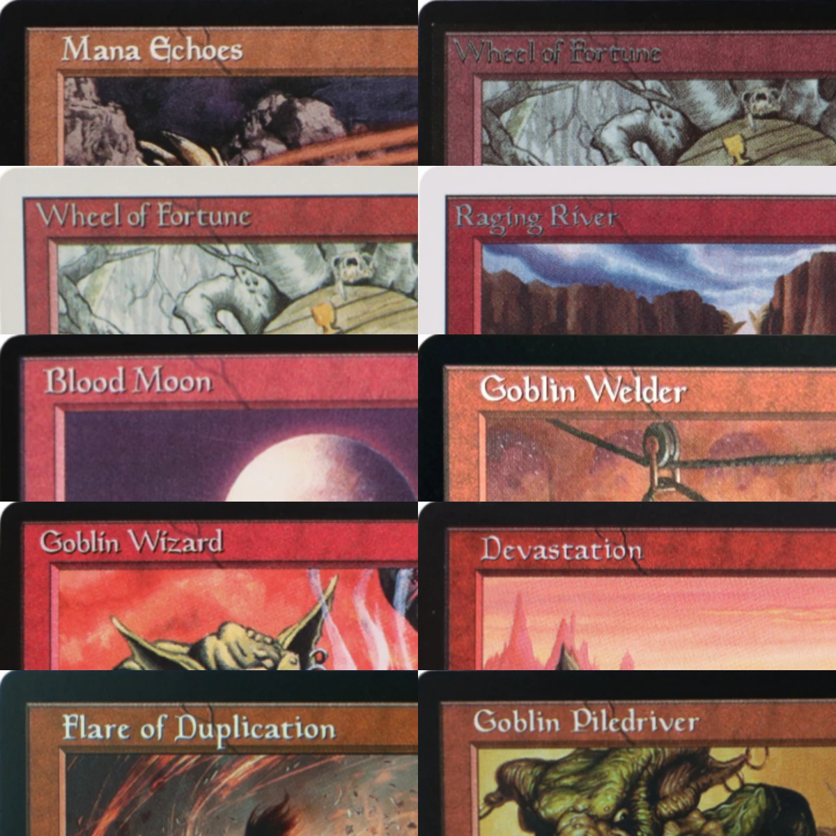 LK22 Mana Echoes Blood Moon Final Fortune Flare of Duplication Goblin Wizard Hochwertige TCG-Proxy-Karten (Black-Core)