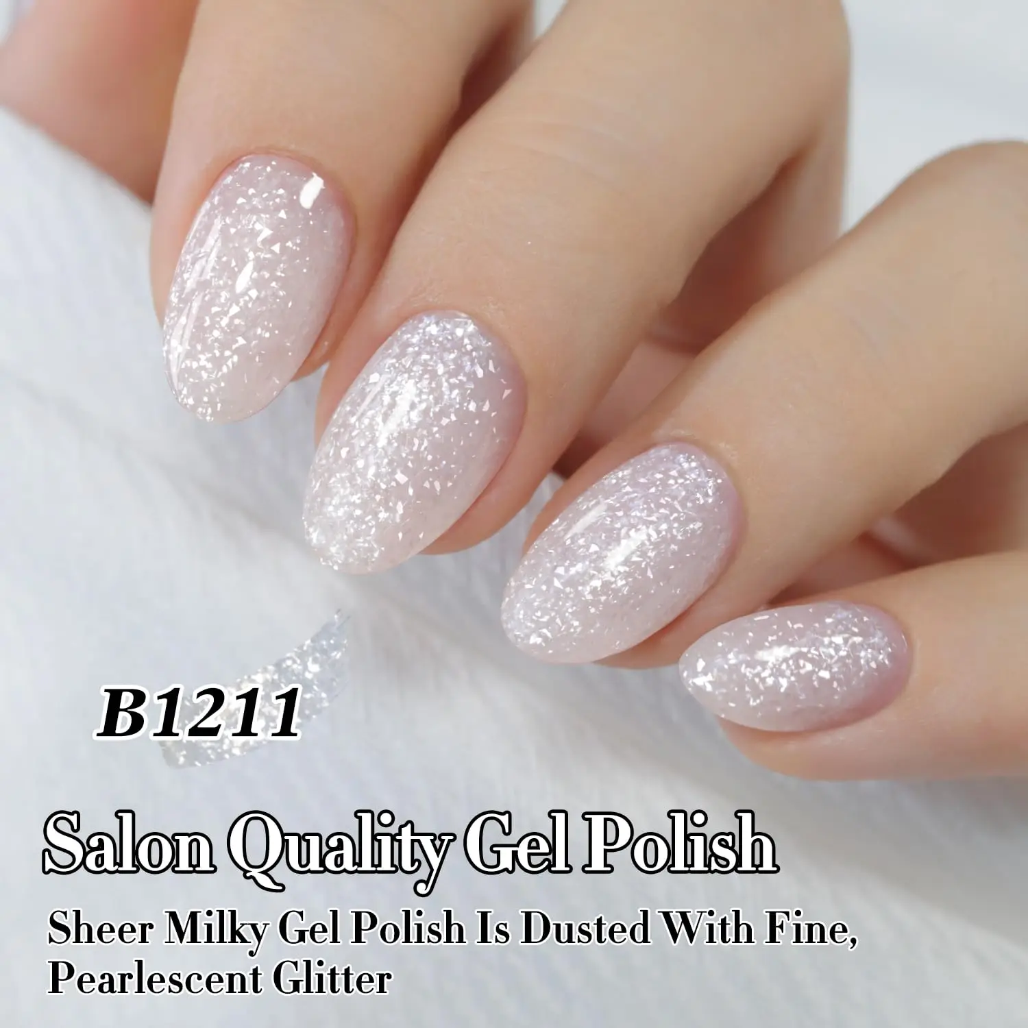 15ML Milchig-Weißer Gel-Nagellack, Reiner Transparenter Glitzer-Gel-Lack in Gleicher Farbe und Flasche, Nagelkunst für Salon und DIY zu Hause für Frauen – Detail 8