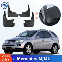 Custom Fit 4PCS Mud Flaps for Mercedes Benz M Class ML ML350 ML500 W164 2006-2011 No Drilling Splash Guards Fender Accessories