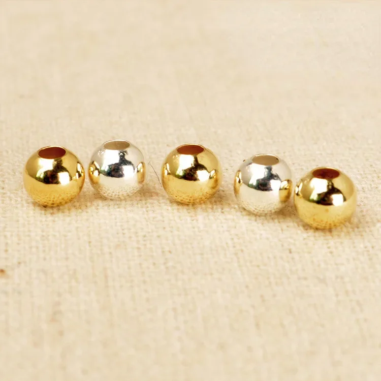 BoYuTe (1000 Pieces/Lot) 3MM 4MM Metal Brass Loose Bead Hollow Beads DIY Beaded Jewelry Accessories Factory Wholesale