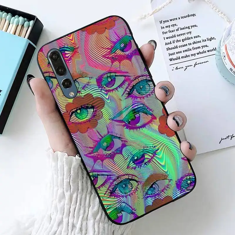 Psychedelic Eye Phone Case for Huawei P30 40 20 10 8 9 lite pro plus Psmart2019