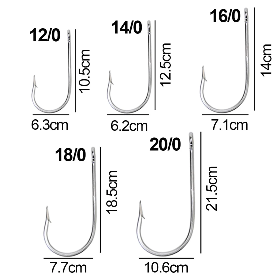 4/0-20/0 Big game Fishing Hooks Tuna Shark Live bait hooks 4X Strong Large Stainless Steel circle hooks Saltwater Fishing hooks